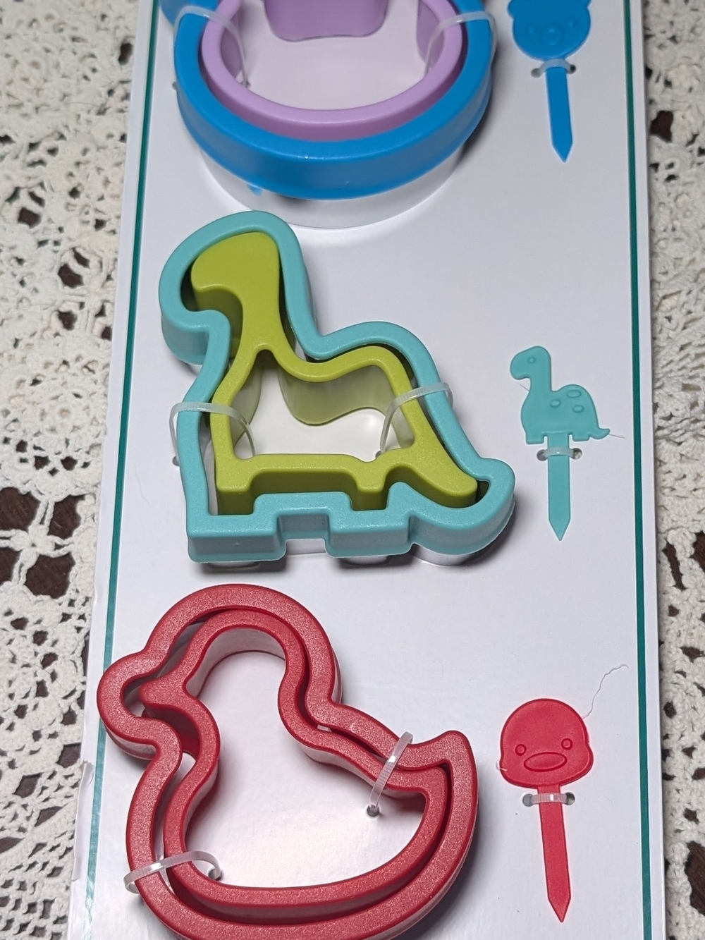 Kids Dinosaur & Duck Sandwich Cutter Set - Multicolor